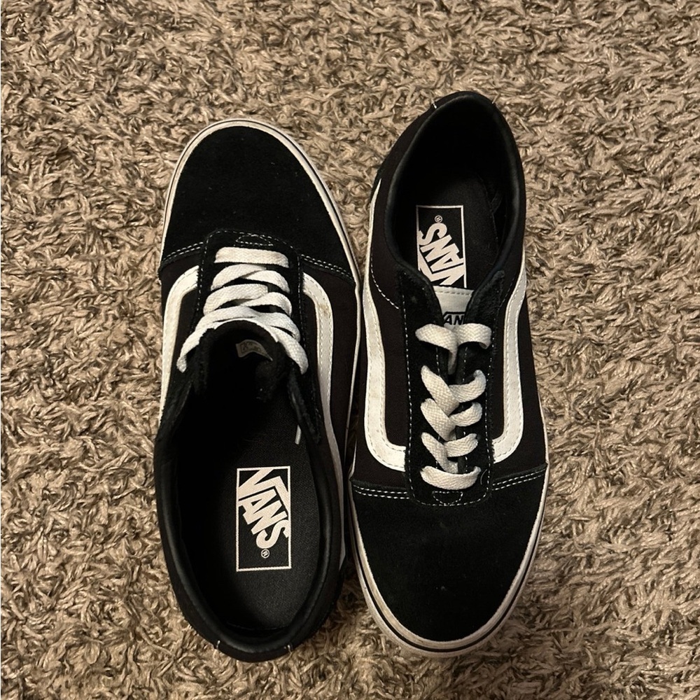 Vans Classic Black and White Lace-Up Shoes